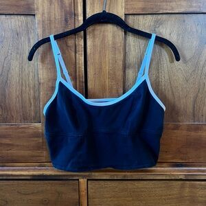 Aerie Black Bralette with White Accents